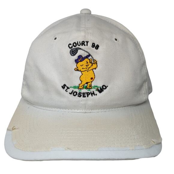 Court 98 St. Joseph MO Snapback Cap Beige One Size Adjustable Distressed Kudzu - Picture 1 of 9